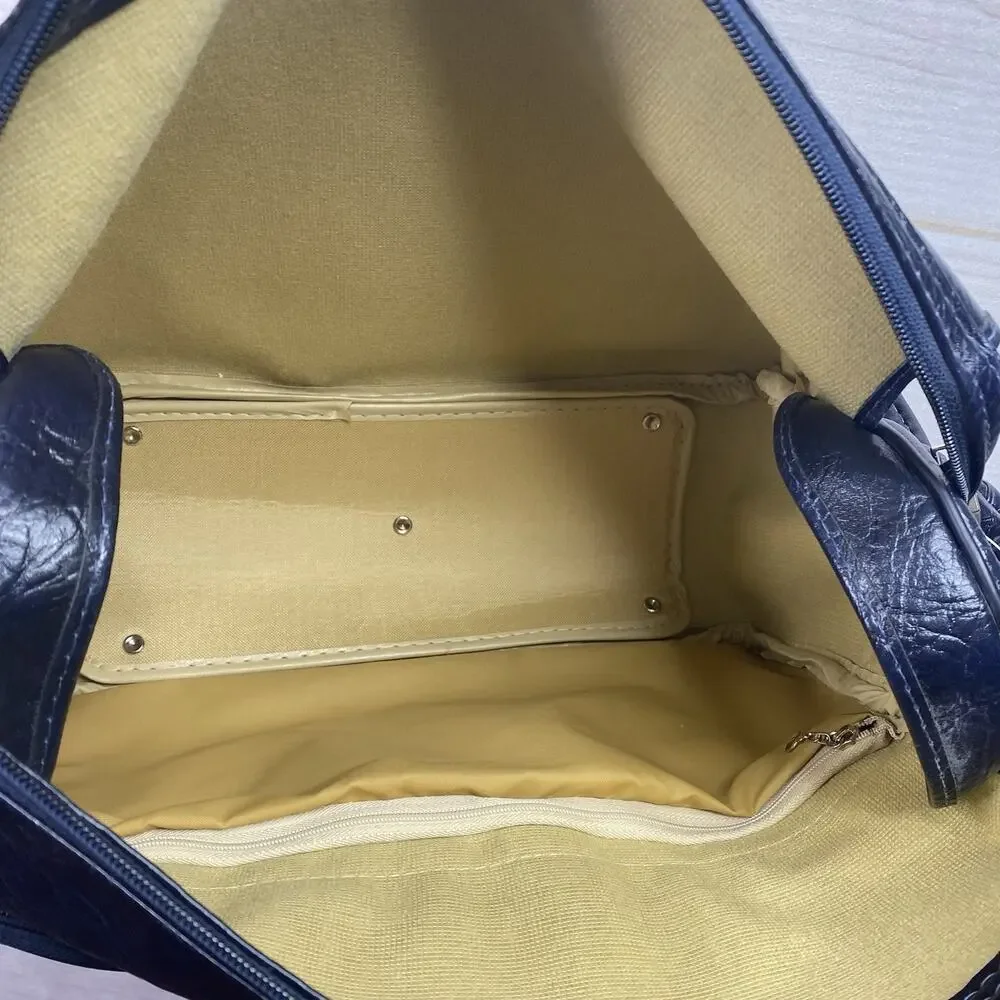 RETRO Vtg Samsonite Silhouette Weekender Bag Luggage Navy Survivor Sample NOS